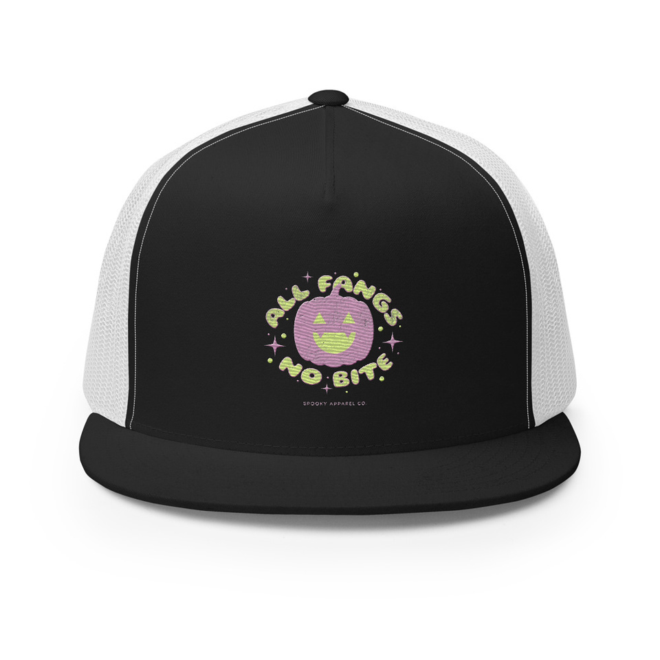 All Fangs No Bite - Halloween 5 Panel Trucker Cap