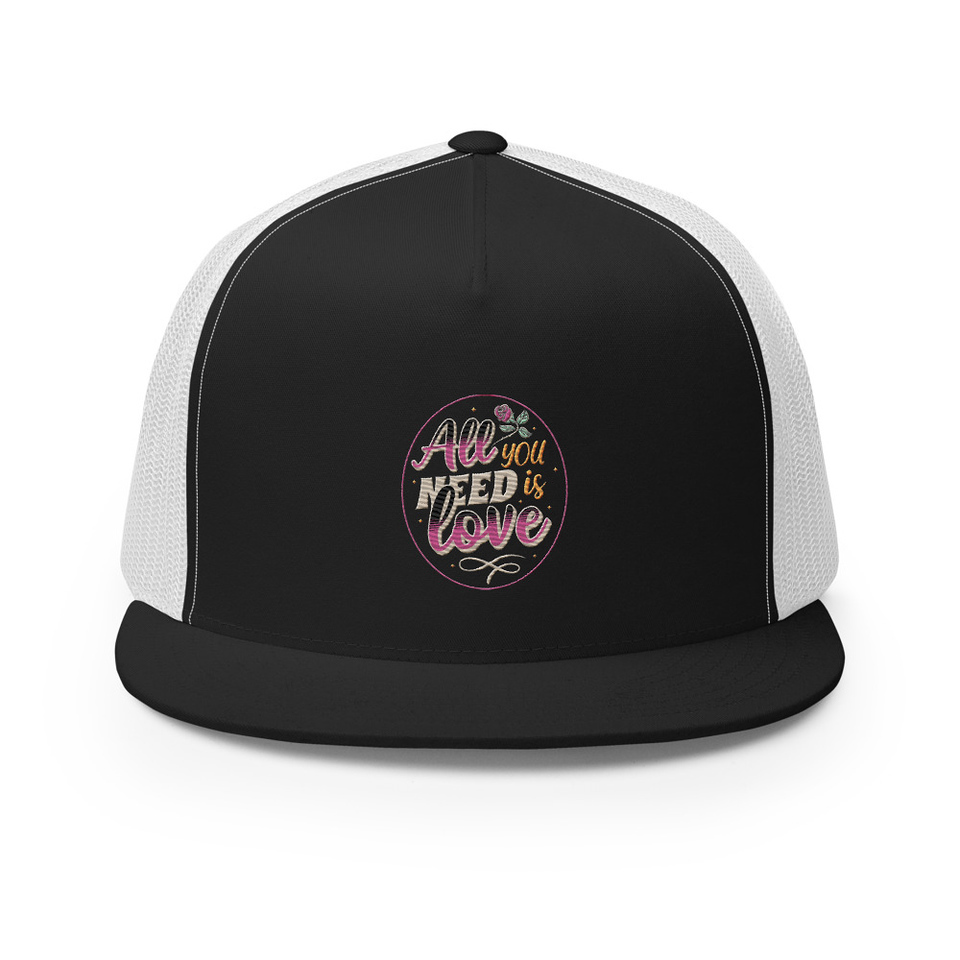All you Need is Love - Valentines Day 5 Panel Trucker Cap