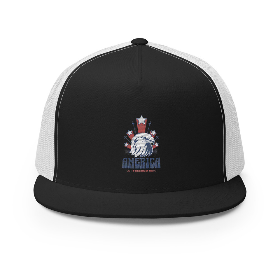 America 5 Panel Trucker Cap