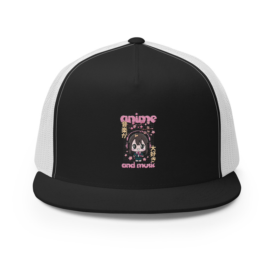 Anime and Music 5 Panel Trucker Cap