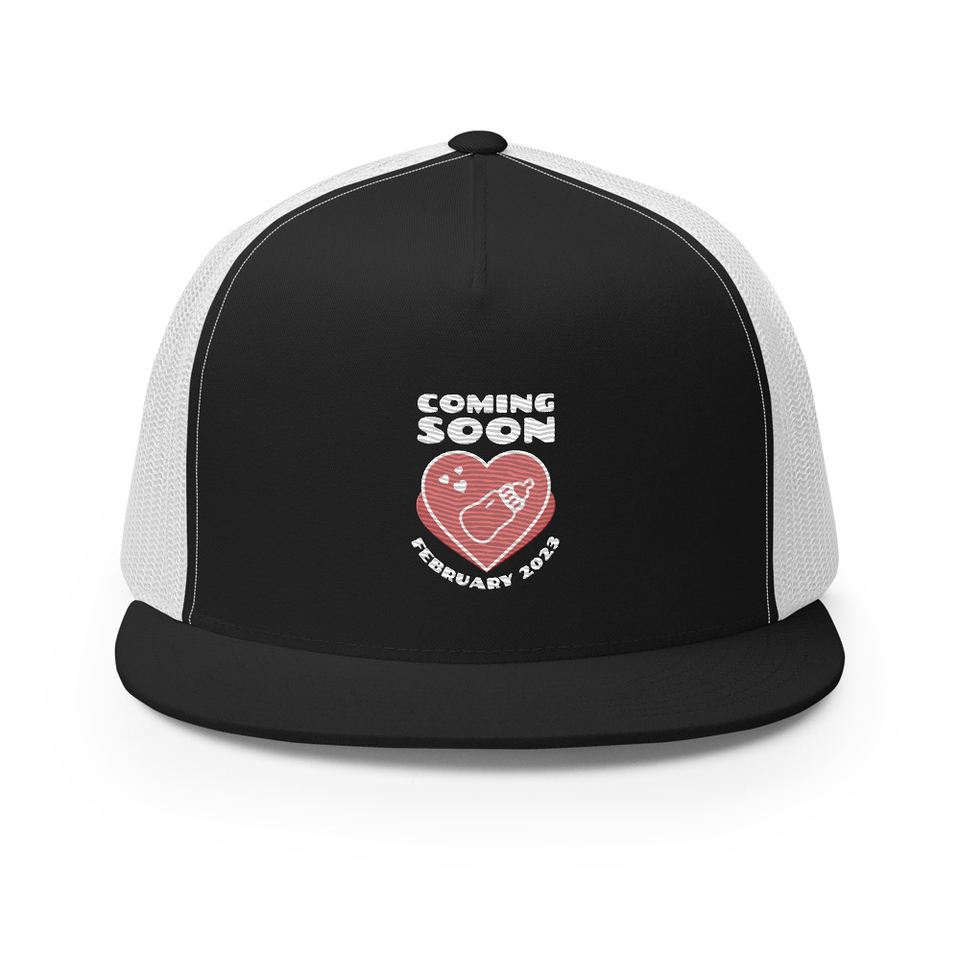 Baby Announcement - Feeding Bottle 5 Panel Trucker Cap