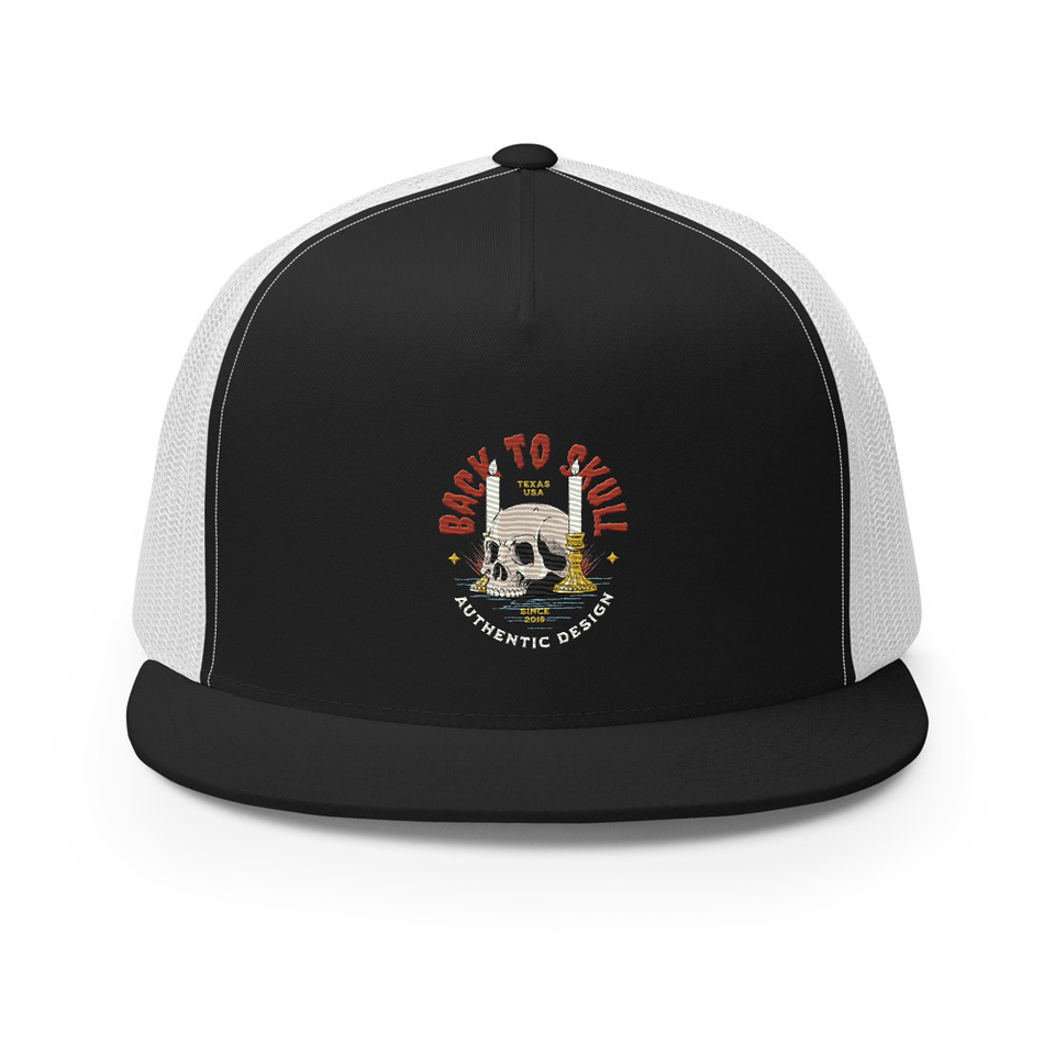 Back to Skull - Authenthic Design  5 Panel Trucker Cap