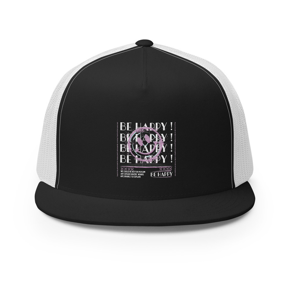 Be Happy ! 5 Panel Trucker Cap