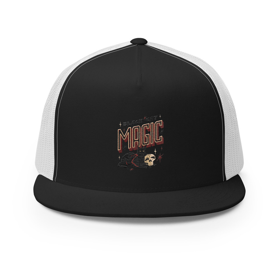 Black Cat Magic 5 Panel Trucker Cap