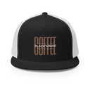 Black Magic - Minimal Modern Coffee Quote 5 Panel Trucker Cap