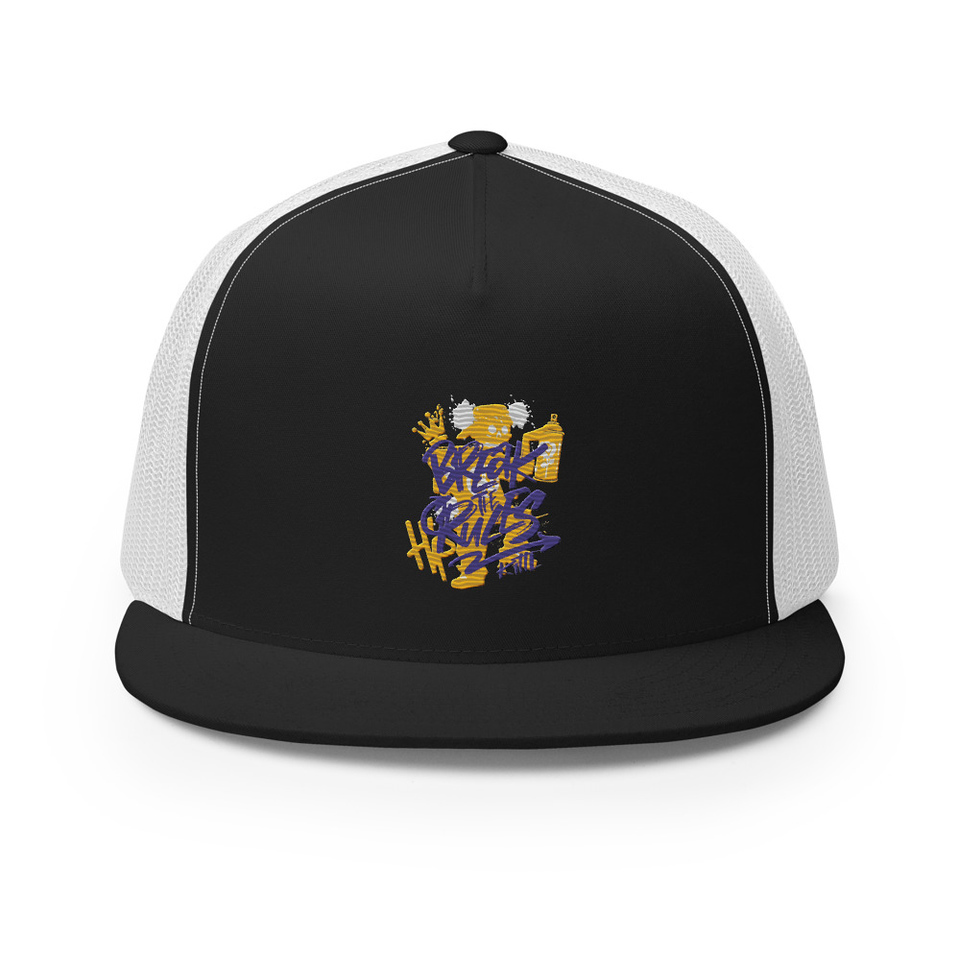 Break the Rules Graffiti - Spray Paint 5 Panel Trucker Cap