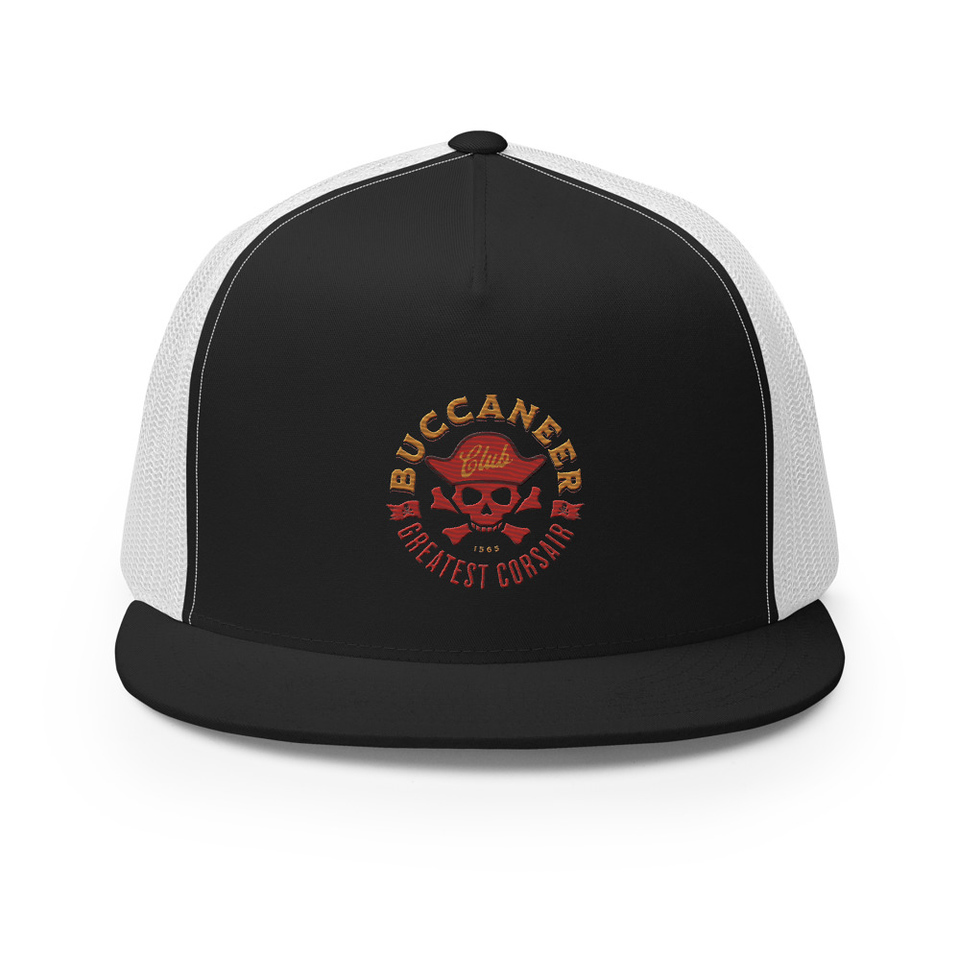 Buccaneer Club - Pirate Skull 5 Panel Trucker Cap