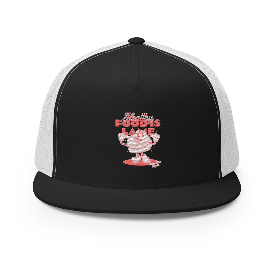 Burger Mascot 5 Panel Trucker Cap