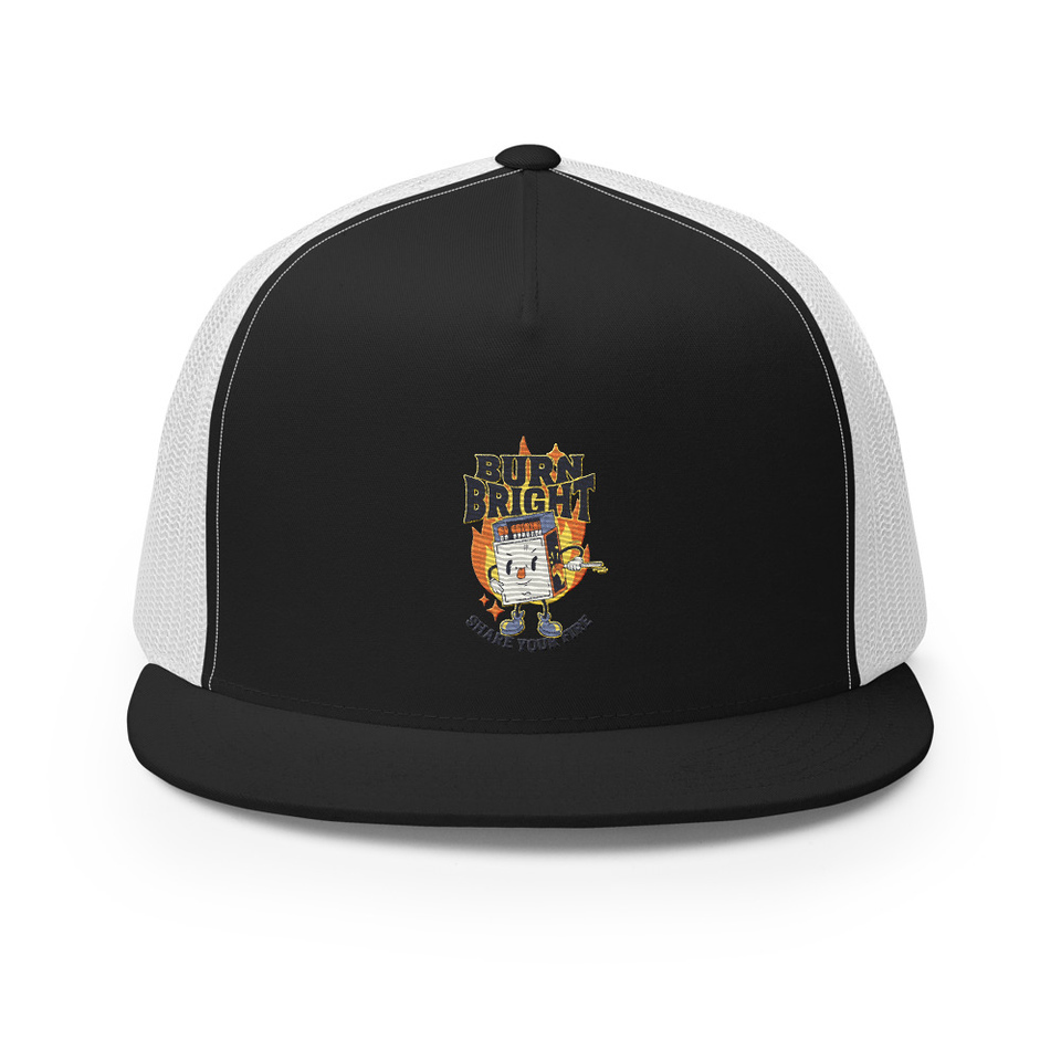 Burn Bright 5 Panel Trucker Cap