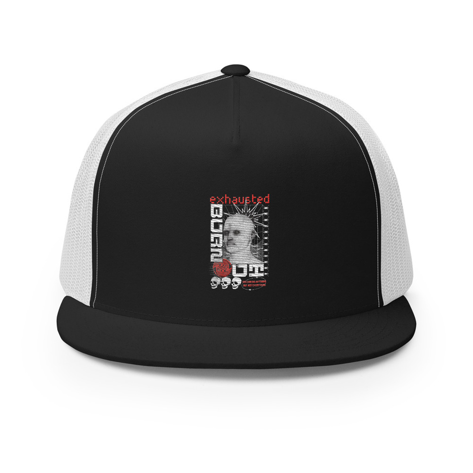 Burn Out - Futuristic 3D Head 5 Panel Trucker Cap