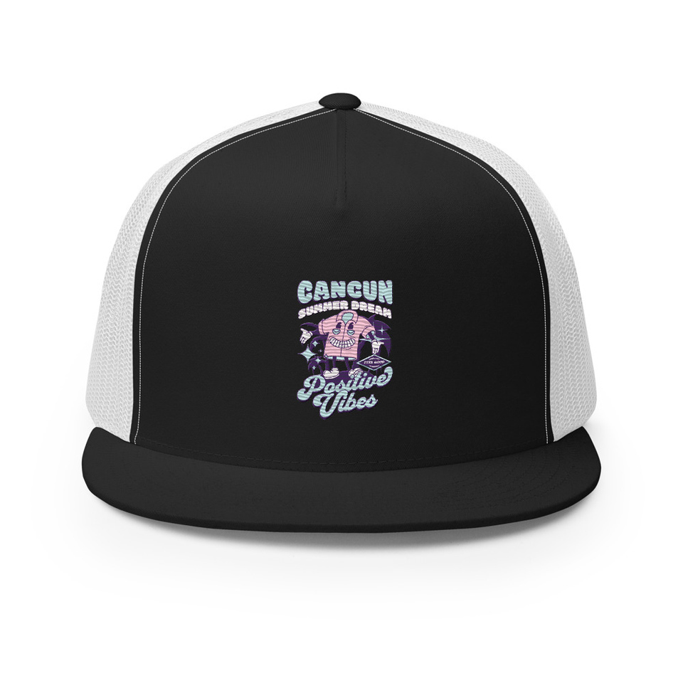 Cancun Positive Vibes 5 Panel Trucker Cap