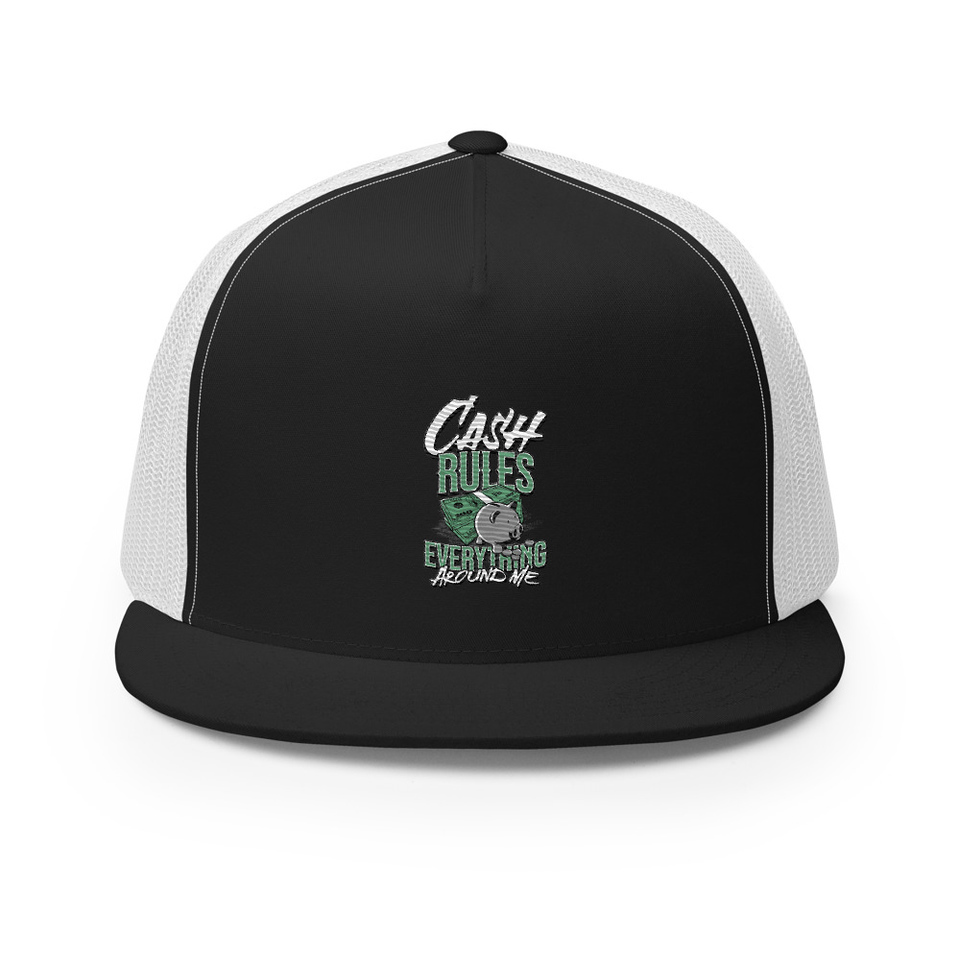 Cash Rules 5 Panel Trucker Cap