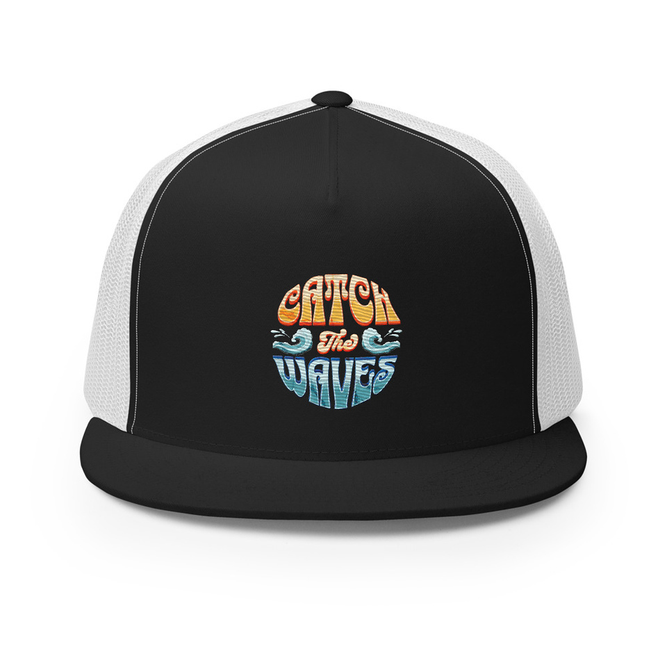 Catch the Waves - Beach Vibe 5 Panel Trucker Cap