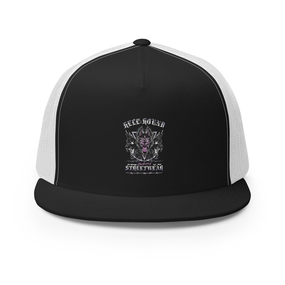 Cerberus Hell Hound Streetwear - Dark Aesthetic 5 Panel Trucker Cap