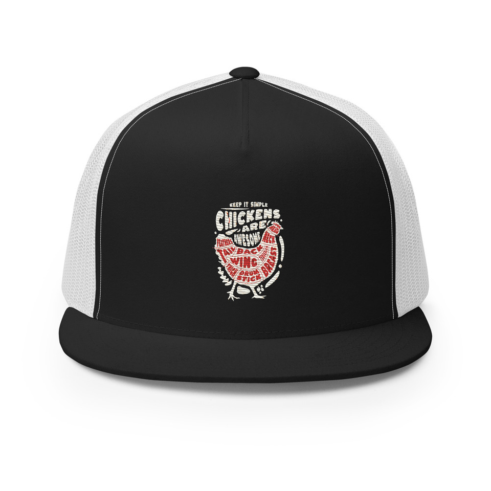 Chickens Are Awesome - Butcher Cuts 5 Panel Trucker Cap