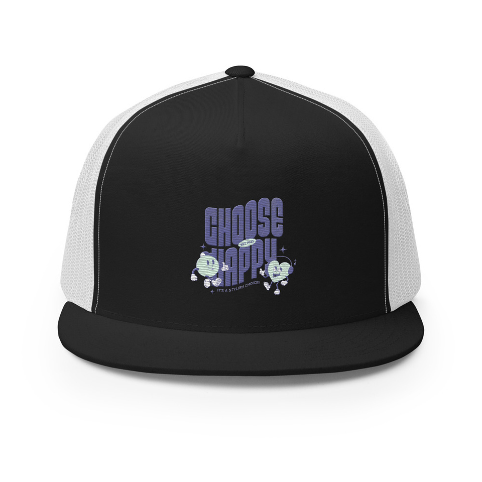 Choose Happy (2) 5 Panel Trucker Cap
