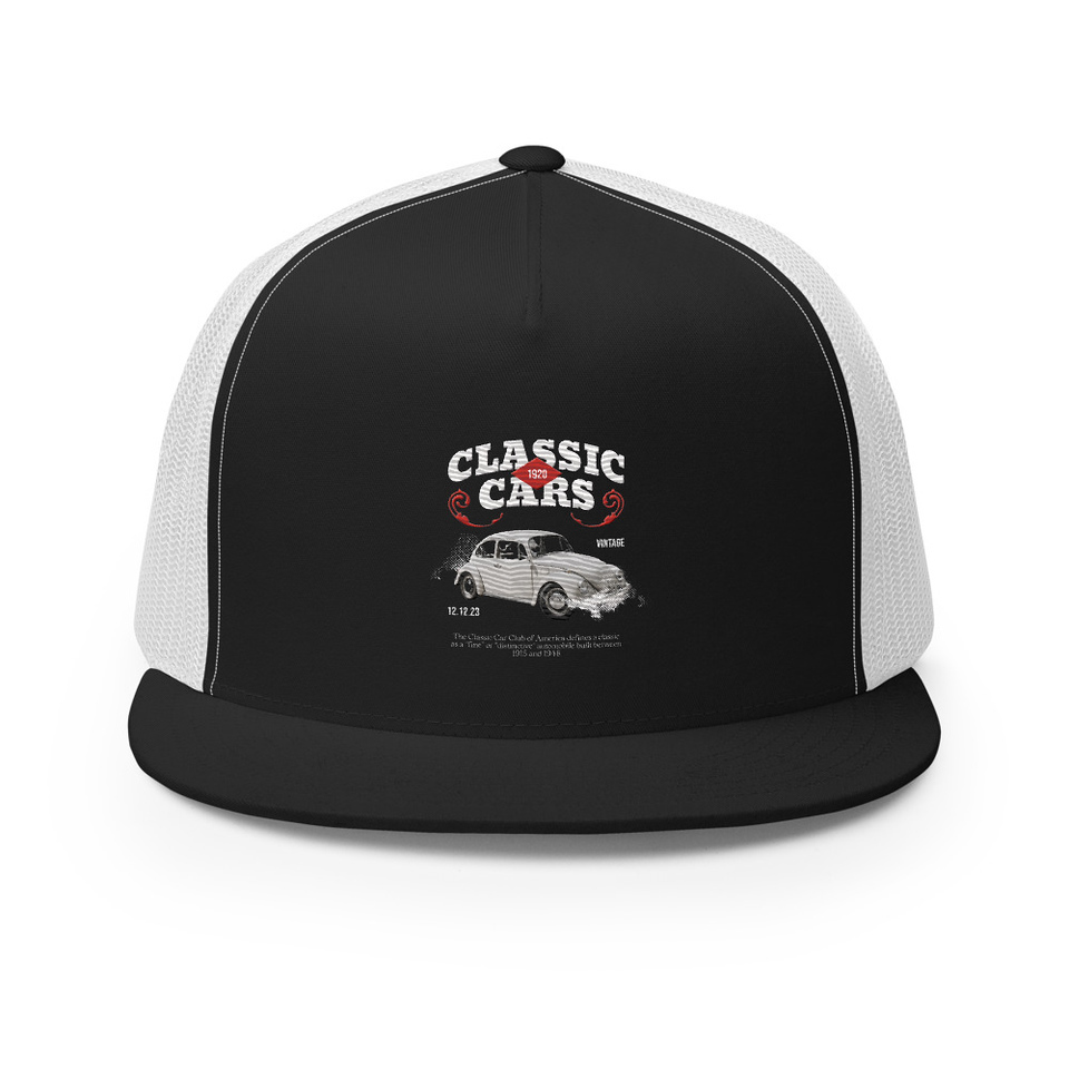 Classic Cars 5 Panel Trucker Cap