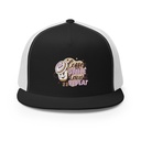 Coffee is Happiness - Retro Cartoon Mascot 5 Panel Trucker Cap