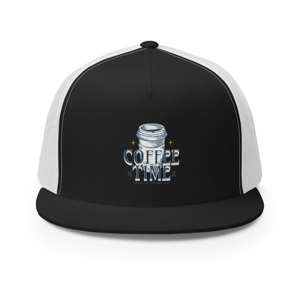 Coffee Time 5 Panel Trucker Cap