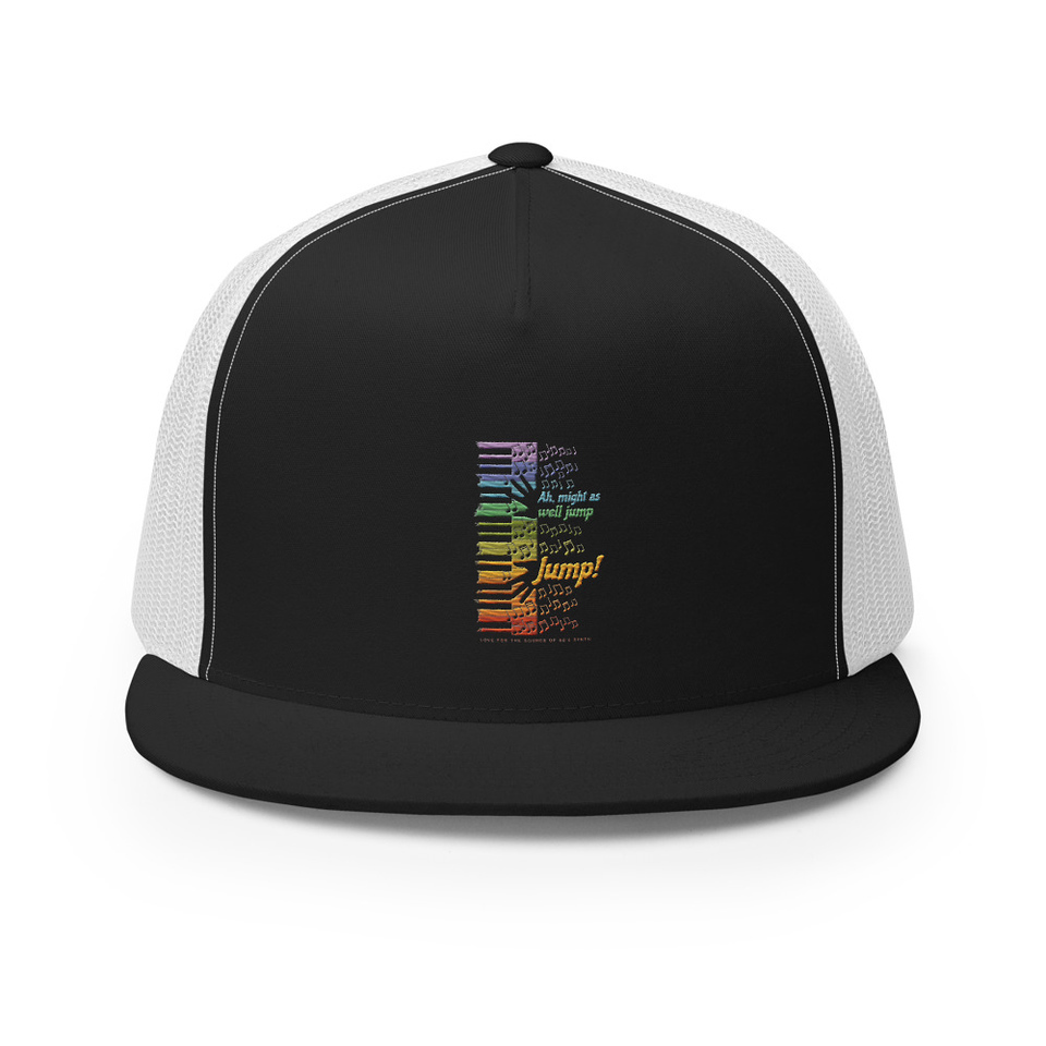 Colorful Retro Keyboard 5 Panel Trucker Cap