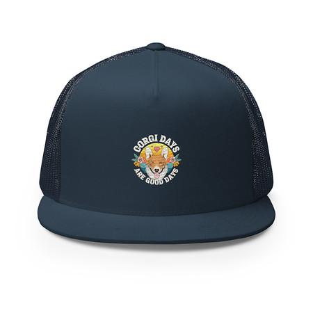 Corgi Days - Funny Animal 5 Panel Trucker Cap