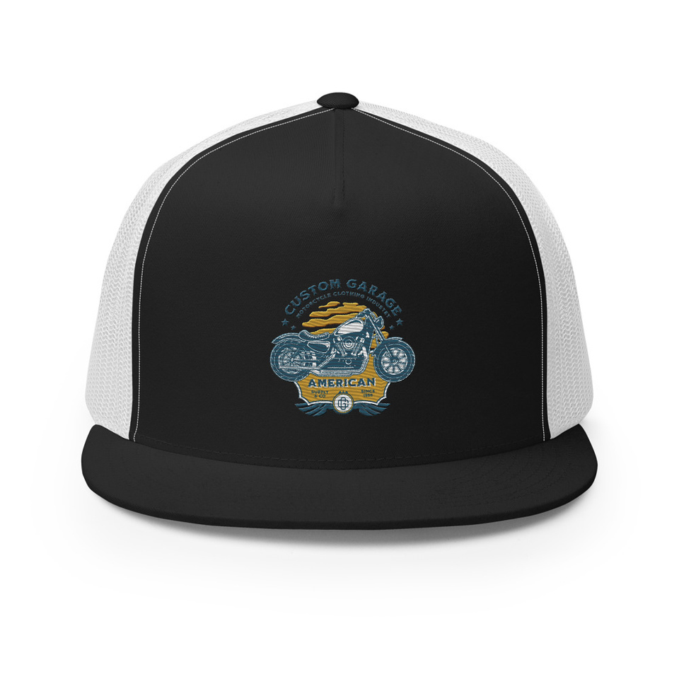 Custom Garage - Motorcycle 5 Panel Trucker Cap