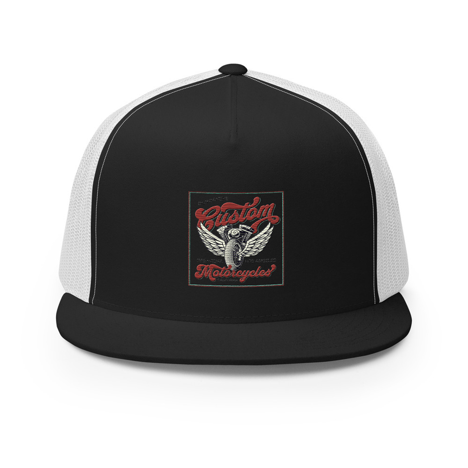 custom motorcycle  5 Panel Trucker Cap
