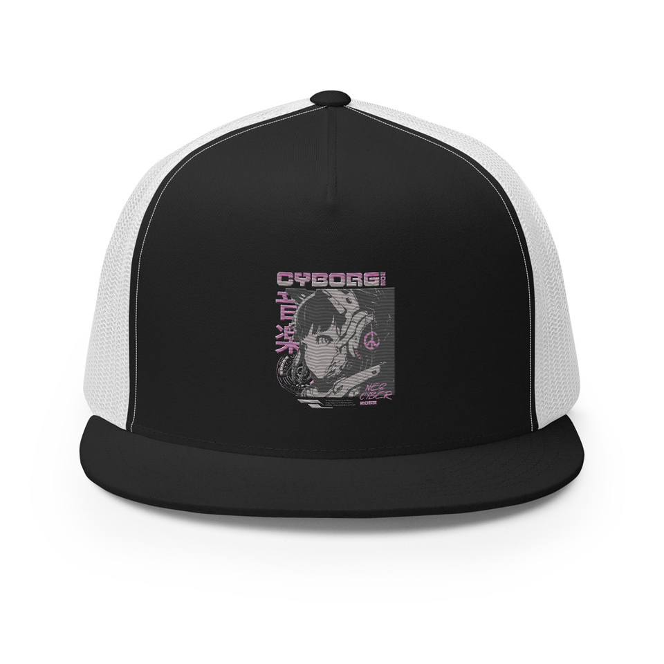 Cyborg - Y2k Style 5 Panel Trucker Cap
