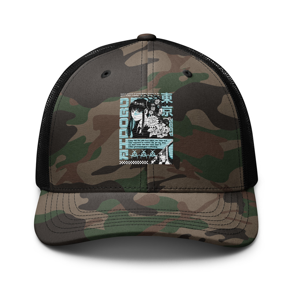 Aidoru - Japanese Anime Girl Camouflage Trucker Hat