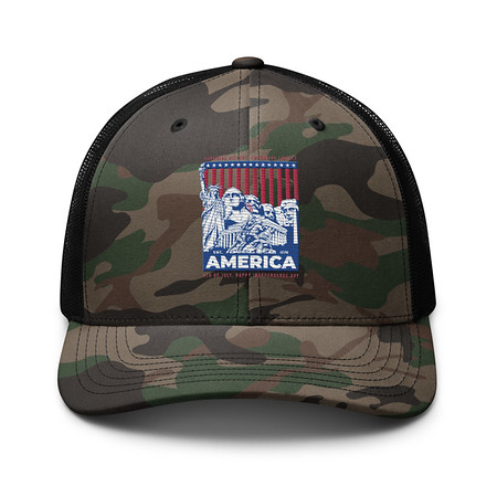 AMERICA (2) Camouflage Trucker Hat