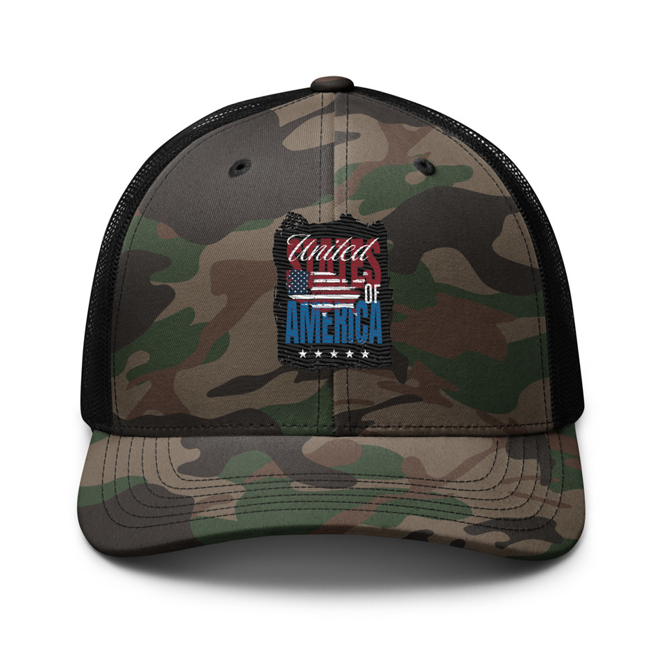 America (3) Camouflage Trucker Hat