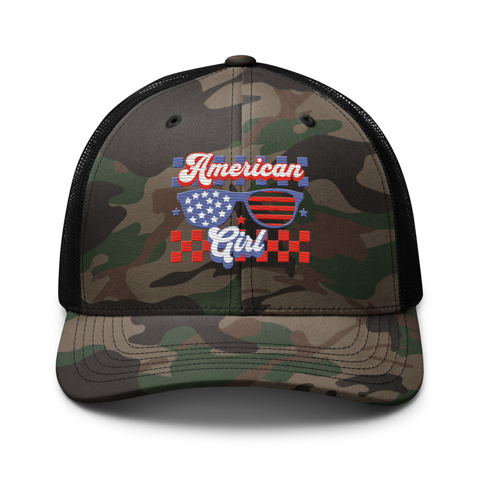 American girl Camouflage Trucker Hat