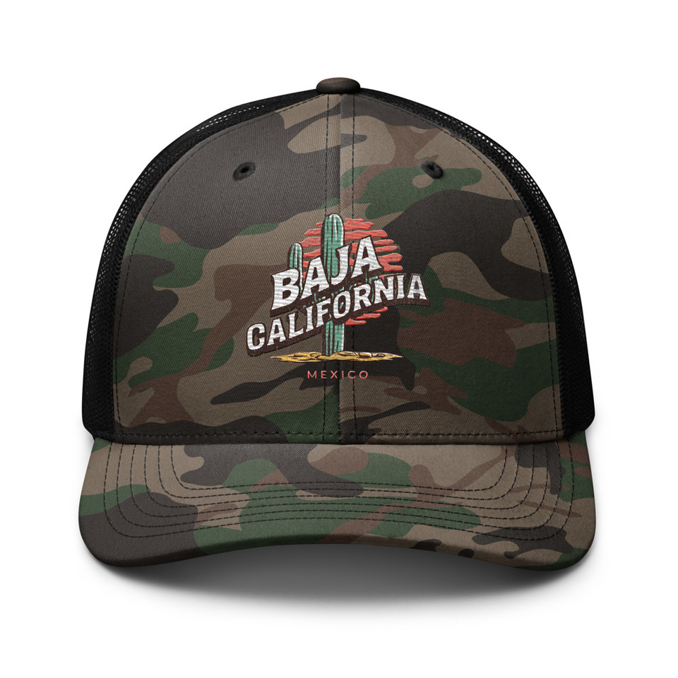 Baja Cali Mexico Camouflage Trucker Hat
