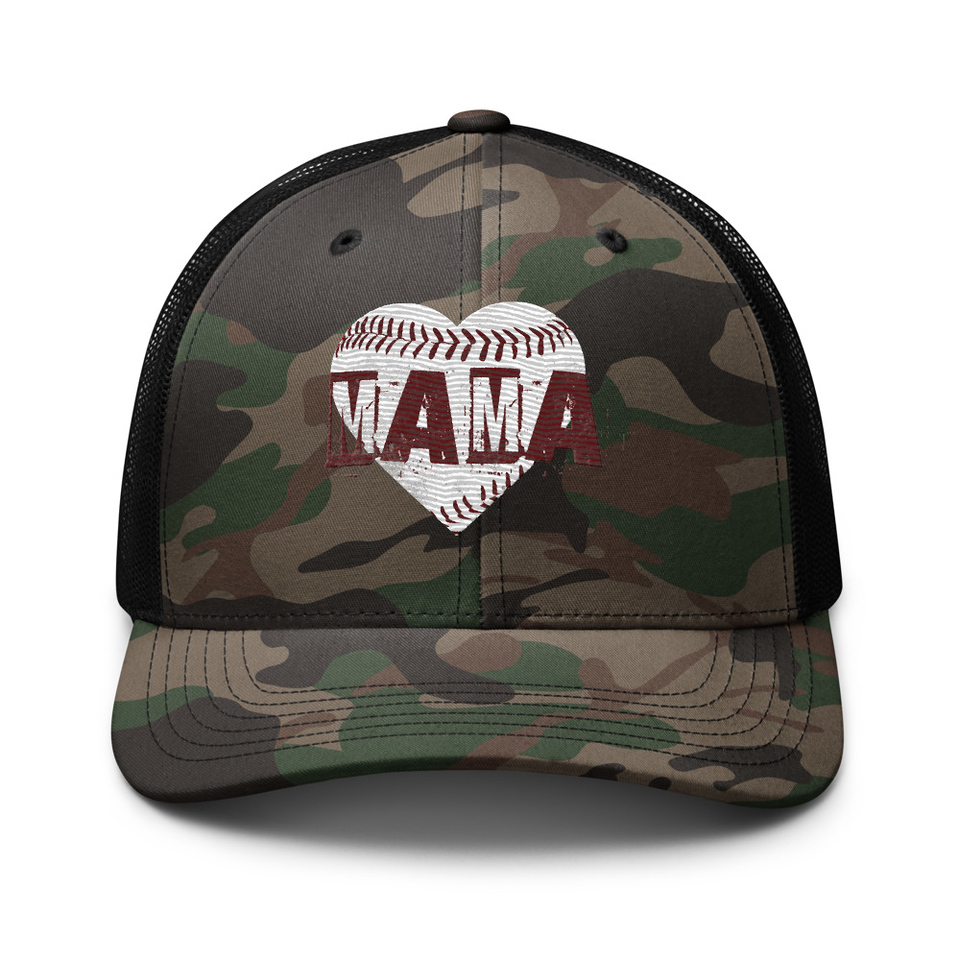 Baseball MAMA Camouflage Trucker Hat