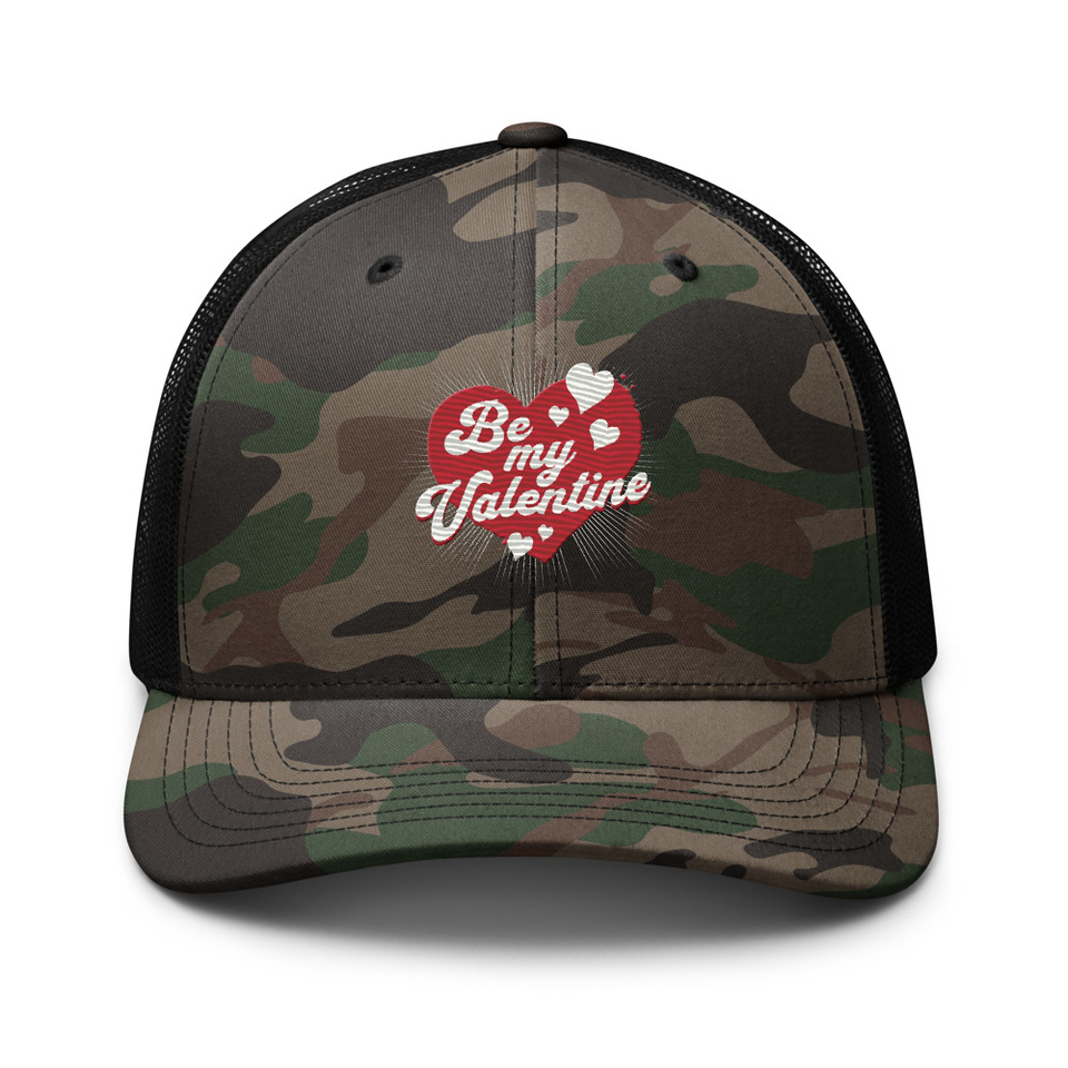 Be my Valentine - Love Heart Camouflage Trucker Hat