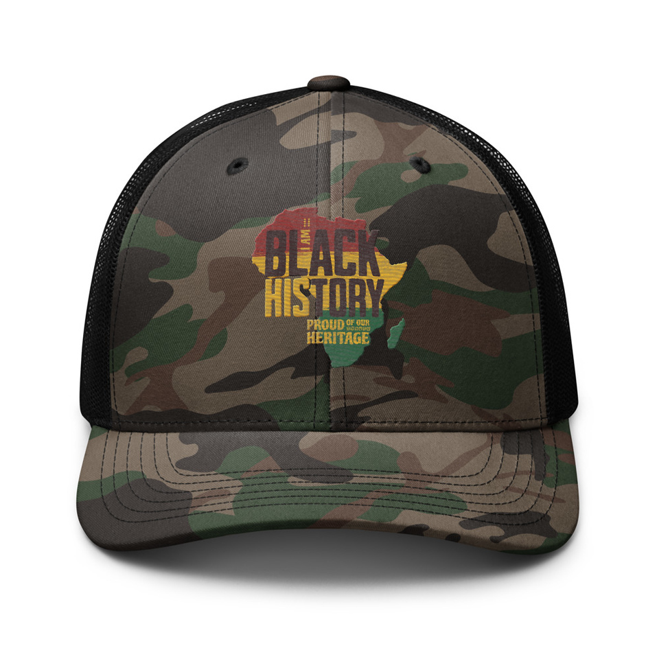 Black History - Heritage Map Camouflage Trucker Hat