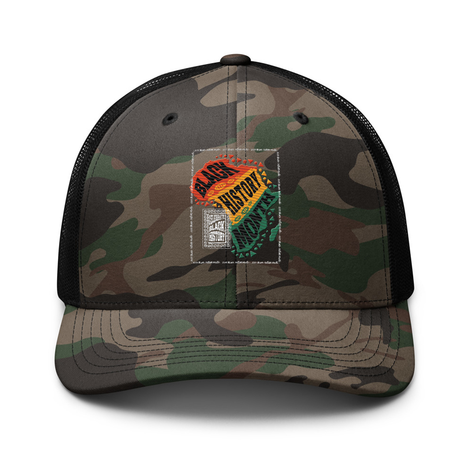 Black History Month - Tribal History Camouflage Trucker Hat