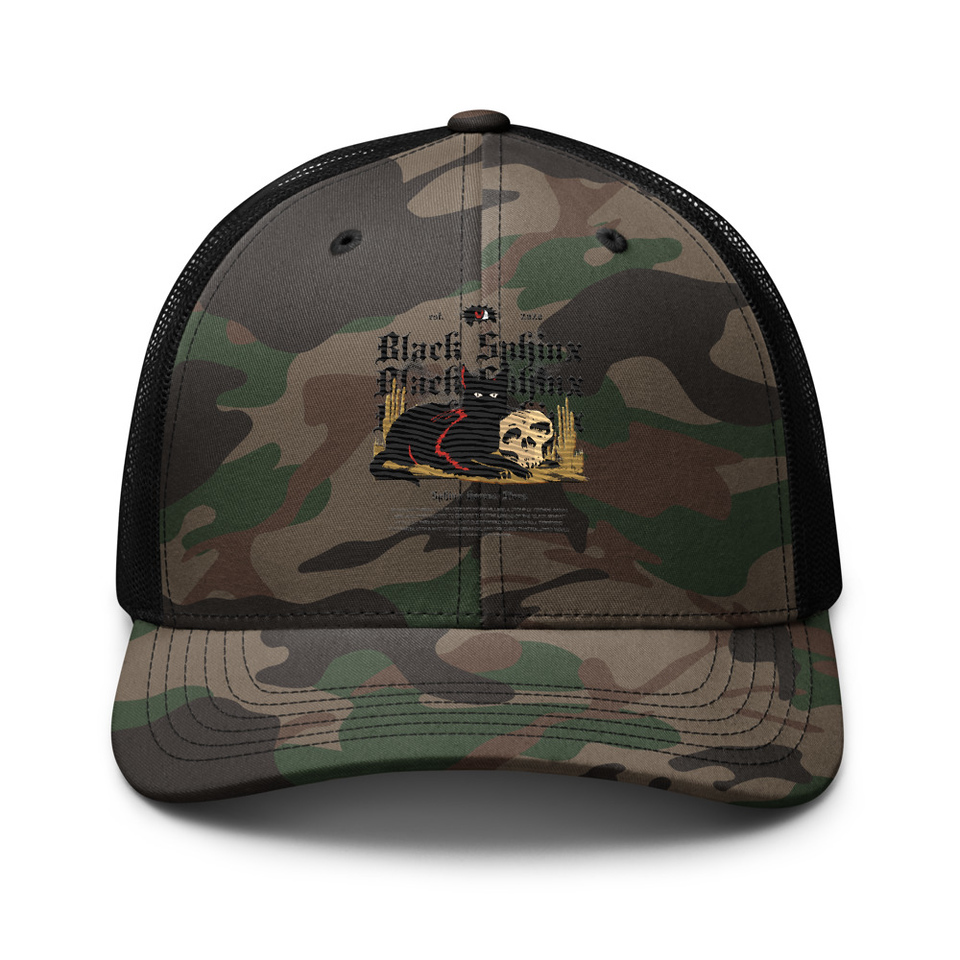 Black Sphinx Camouflage Trucker Hat