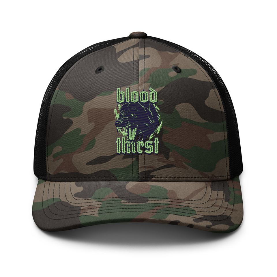 Blood Thirst - Neon Dog Camouflage Trucker Hat