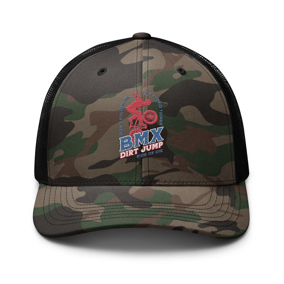 BMX Dirt Jump - Extreme Sports Camouflage Trucker Hat