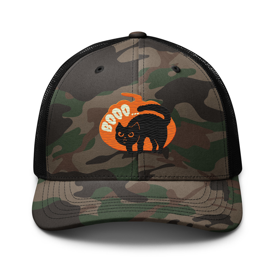 Boo - Scay Cute Cat Camouflage Trucker Hat