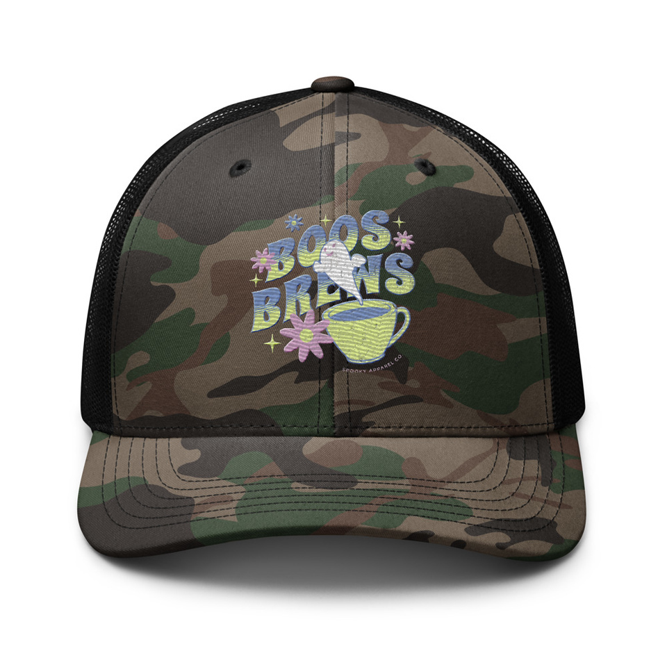 Boos + Brews - Halloween Camouflage Trucker Hat