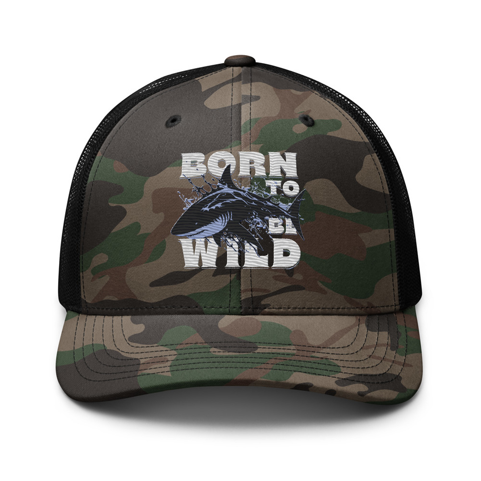 BORN TO BE WILD Camouflage Trucker Hat