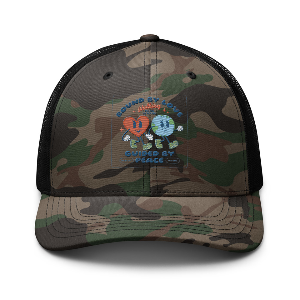 BOUND BY LOVE Camouflage Trucker Hat