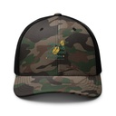 Caffeine Cartoon Camouflage Trucker Hat