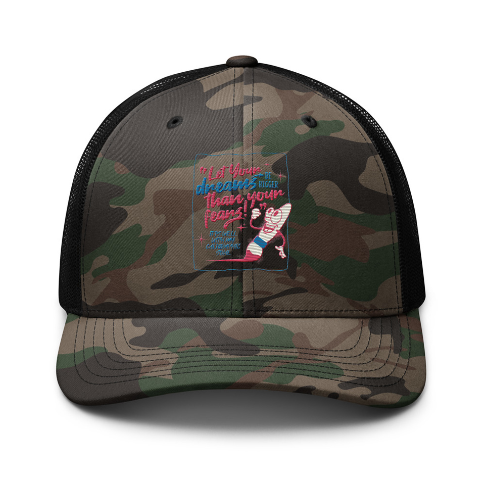 Calligraphic Soul Camouflage Trucker Hat