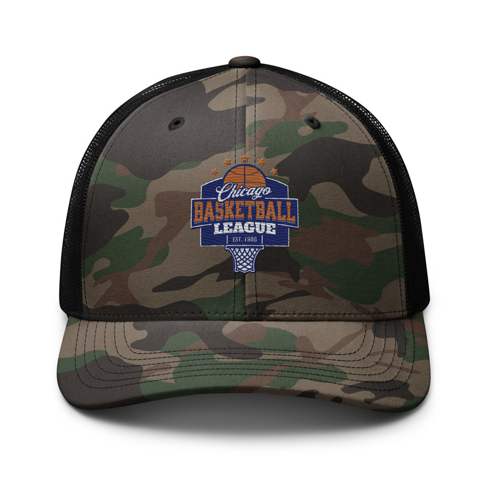 Chicago Basketball League - Athlectic Sports Camouflage Trucker Hat