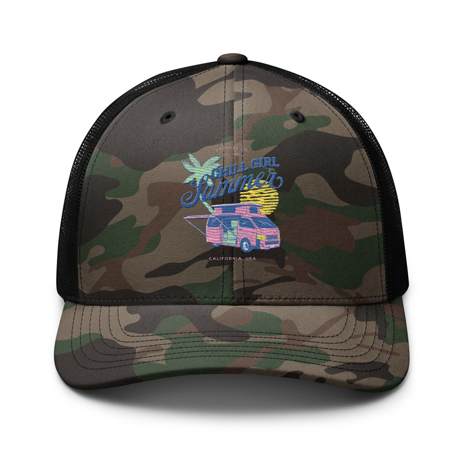 Chill Girl Summer Camouflage Trucker Hat