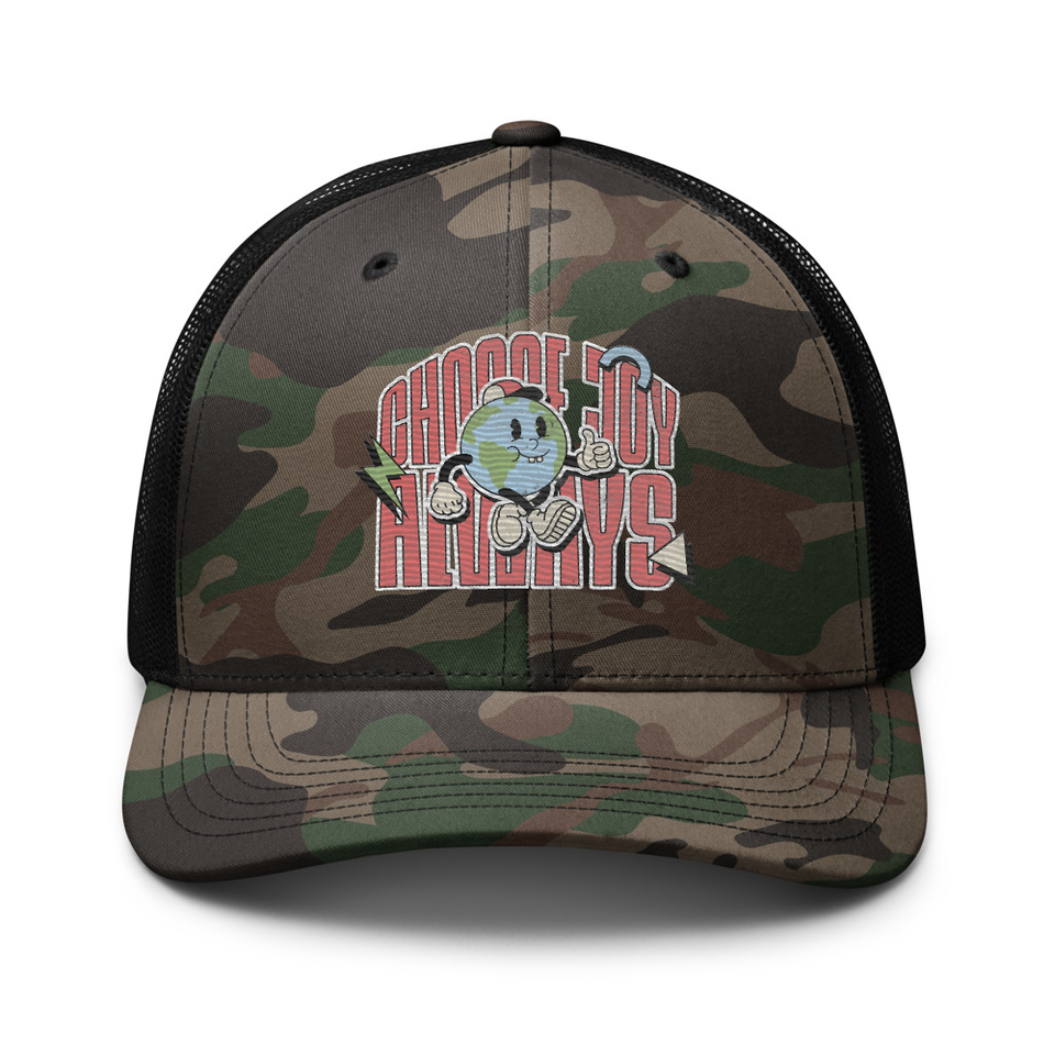 Choose Joy Always Camouflage Trucker Hat