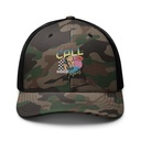 Classic Retro Illustrative Portrait Men Calling Camouflage Trucker Hat